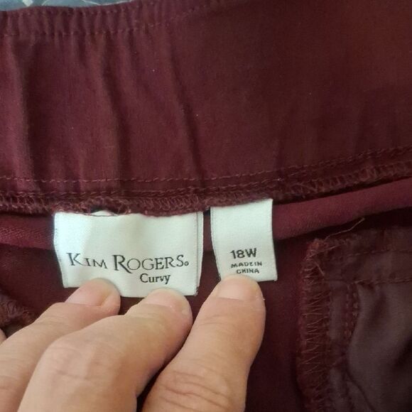 Kim Rogers Women's Burgundy Pants size 18W - Picture 3 of 6